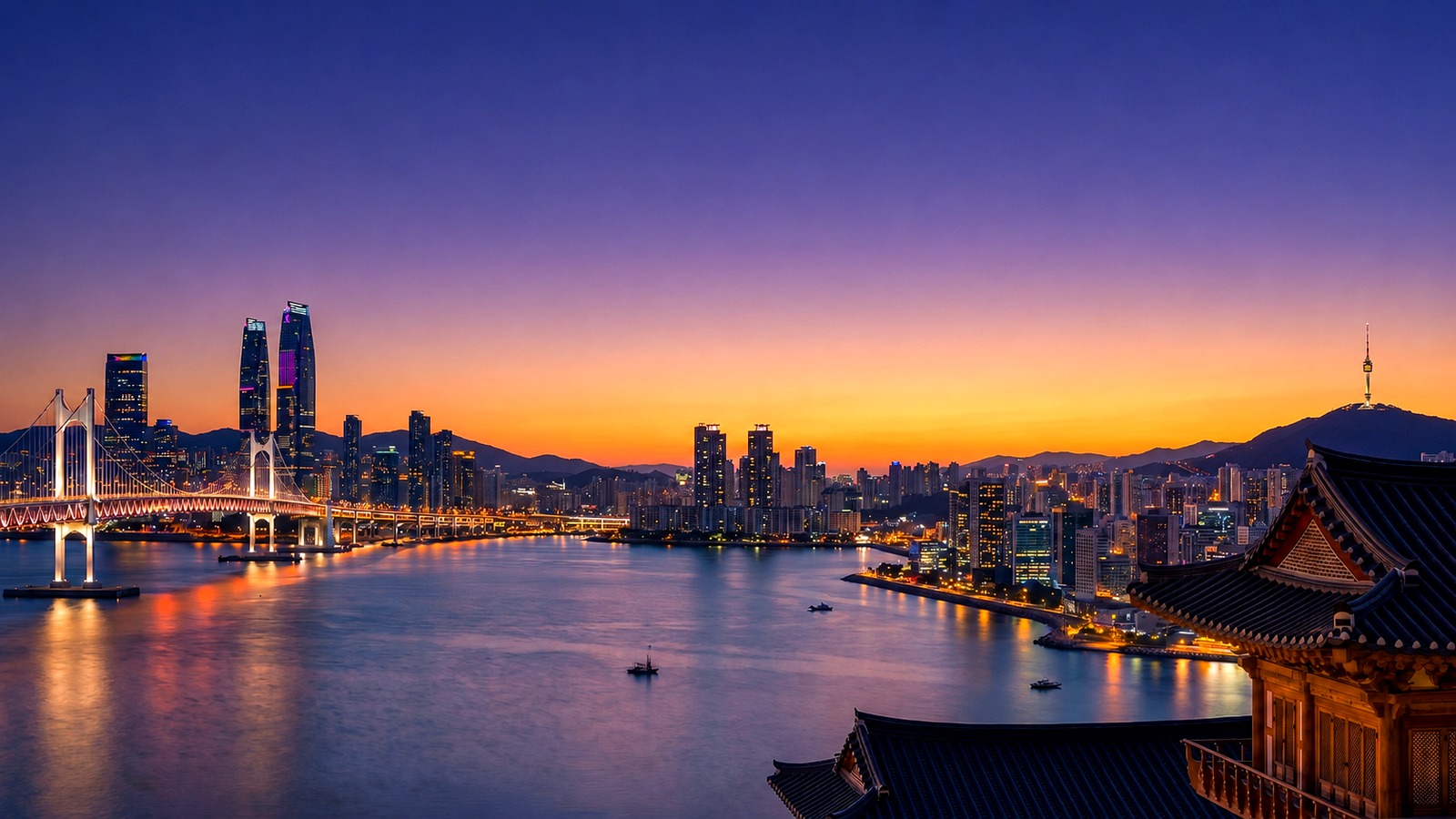 Ciudad al atardecer, símbolo visual de Helvetria